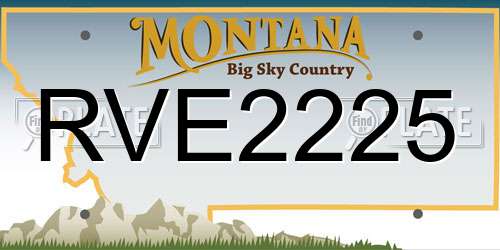 RVE2225 Montana License Plate