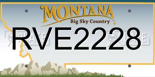 RVE2228 Montana License Plate