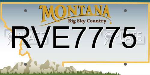 RVE7775 Montana License Plate