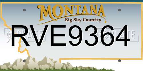 RVE9364 Montana License Plate