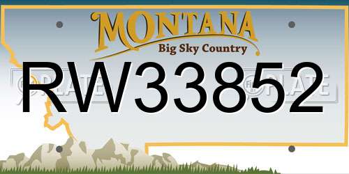 RW33852 Montana License Plate