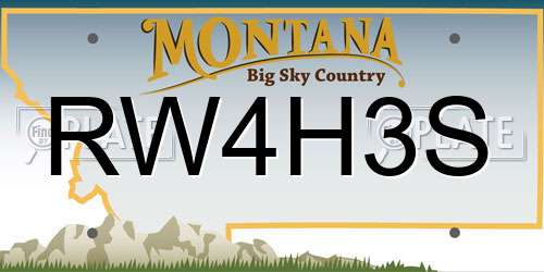RW4H3S Montana License Plate