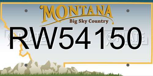 RW54150 Montana License Plate