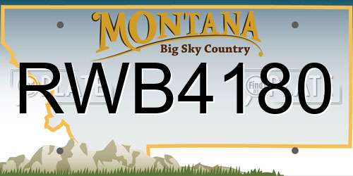 RWB4180 Montana License Plate