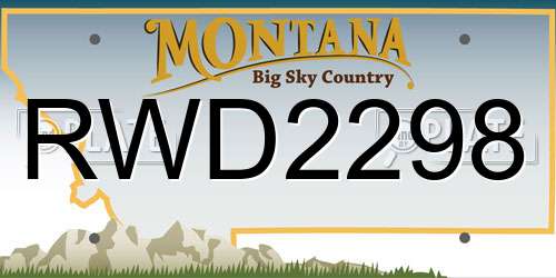 RWD2298 Montana License Plate