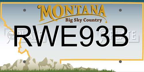 RWE93B Montana License Plate