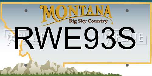 RWE93S Montana License Plate