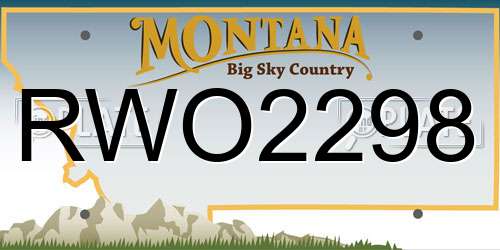 RWO2298 Montana License Plate