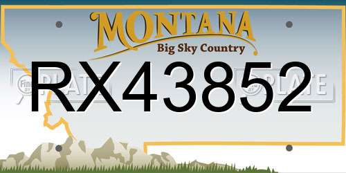 RX43852 Montana License Plate