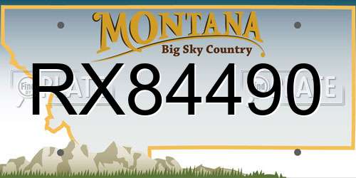 RX84490 Montana License Plate