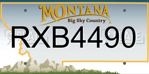RXB4490 Montana License Plate