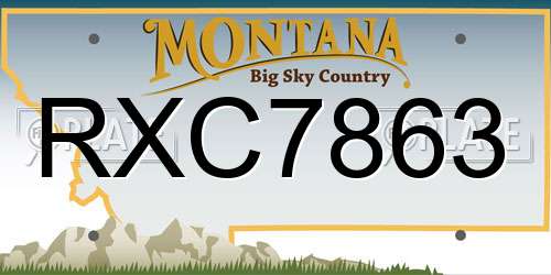RXC7863 Montana License Plate