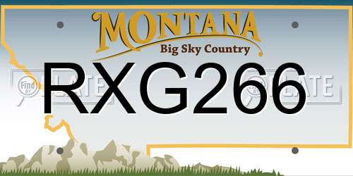 RXG266 Montana License Plate