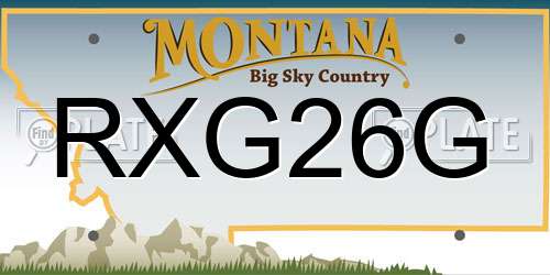 RXG26G Montana License Plate