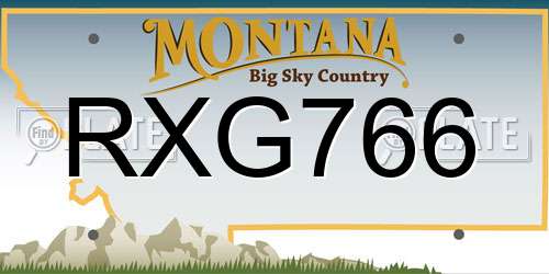 RXG766 Montana License Plate
