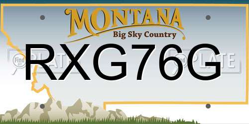 RXG76G Montana License Plate