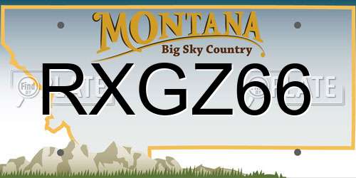 RXGZ66 Montana License Plate