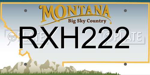 RXH222 Montana License Plate