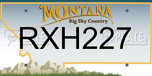 RXH227 Montana License Plate