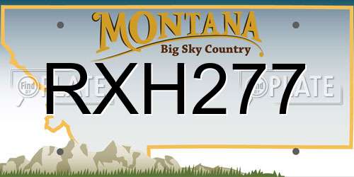 RXH277 Montana License Plate