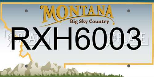 RXH6003 Montana License Plate