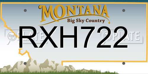 RXH722 Montana License Plate
