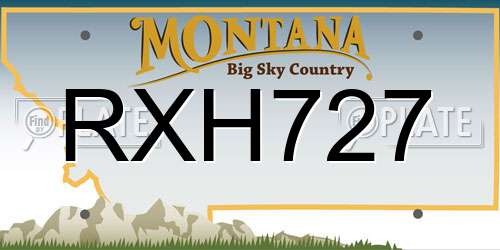 RXH727 Montana License Plate