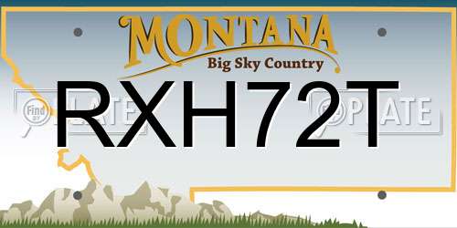 RXH72T Montana License Plate