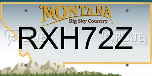 RXH72Z Montana License Plate