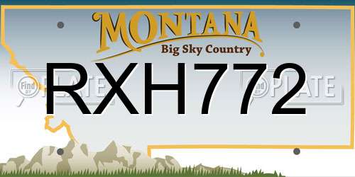 RXH772 Montana License Plate