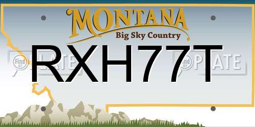 RXH77T Montana License Plate