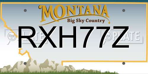 RXH77Z Montana License Plate