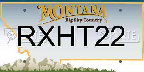 RXHT22 Montana License Plate