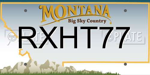 RXHT77 Montana License Plate