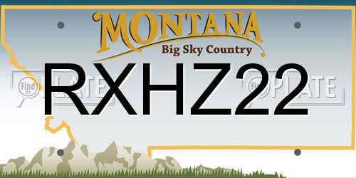 RXHZ22 Montana License Plate