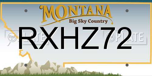 RXHZ72 Montana License Plate