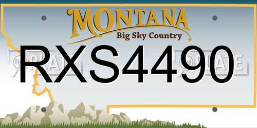 RXS4490 Montana License Plate