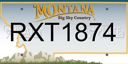 RXT1874 Montana License Plate