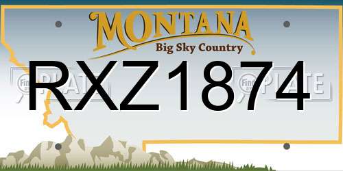 RXZ1874 Montana License Plate