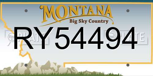 RY54494 Montana License Plate