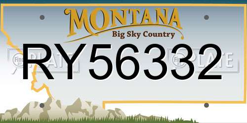 RY56332 Montana License Plate