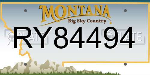RY84494 Montana License Plate