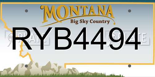 RYB4494 Montana License Plate