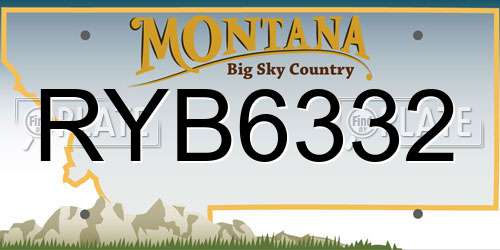 RYB6332 Montana License Plate