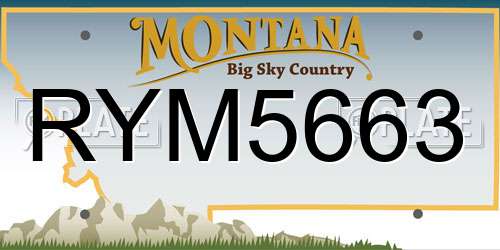 RYM5663 Montana License Plate