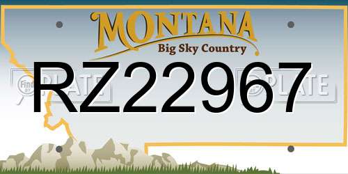 RZ22967 Montana License Plate