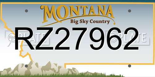 RZ27962 Montana License Plate
