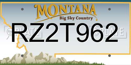 RZ2T962 Montana License Plate