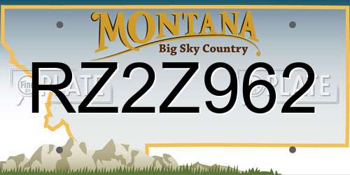 RZ2Z962 Montana License Plate