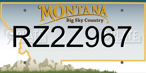 RZ2Z967 Montana License Plate